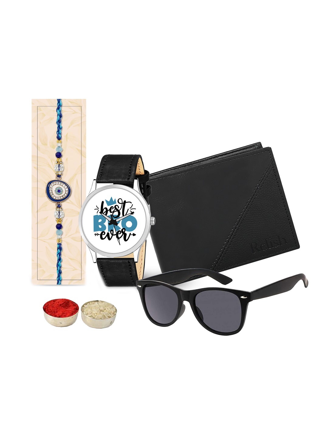 

Relish Men Rakhi With Watch, Wallet & Sunglass, Black