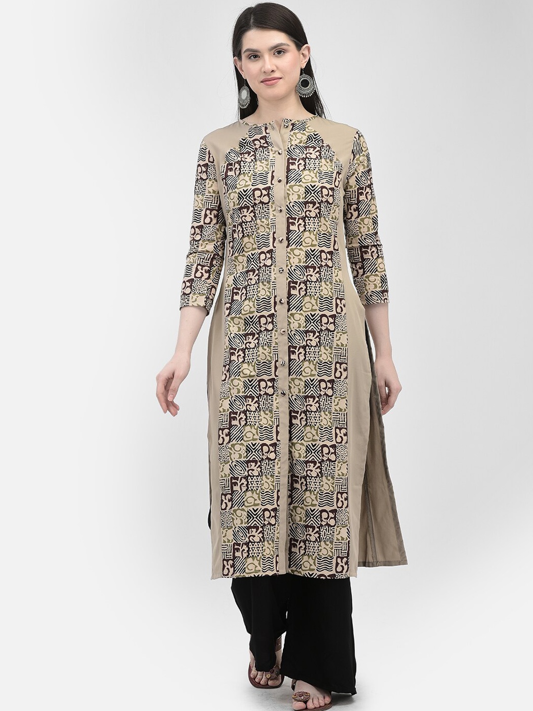 

Ojjasvi Abstract Printed Regular Kurta, Beige