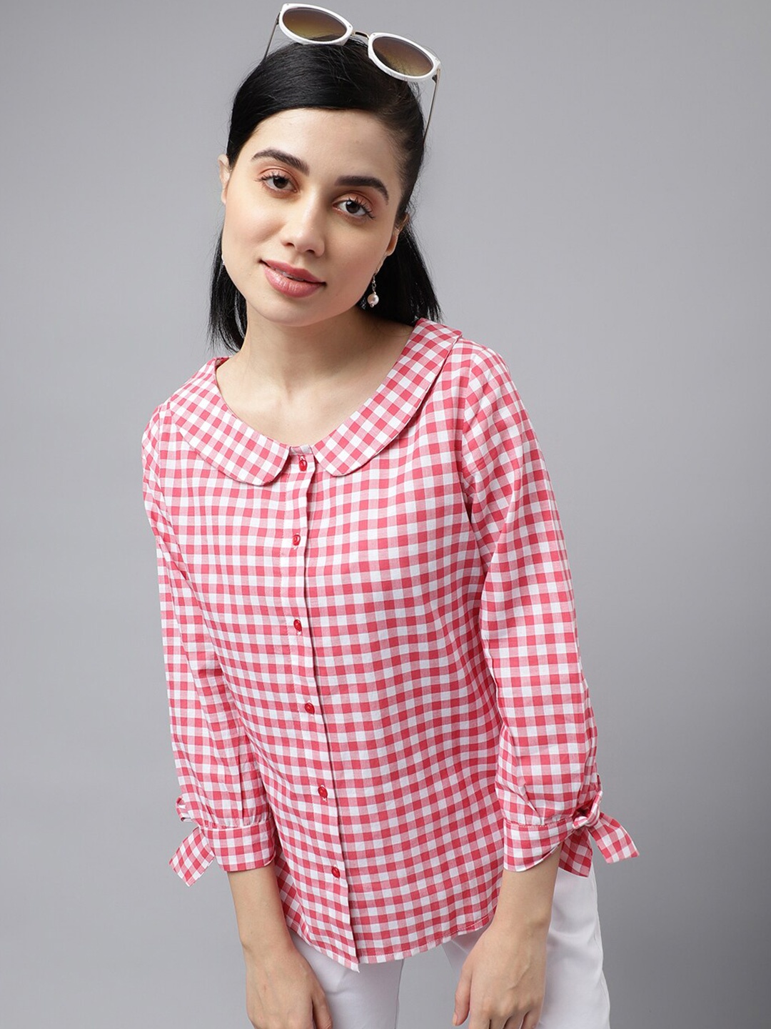 

Hancock Gingham Checked Regular Fit Pure Cotton Formal Shirt, Pink