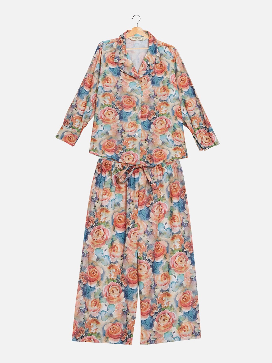 

Readiprint Fashions Girls Printed Pure Cotton Shirt With Palazzos, Peach