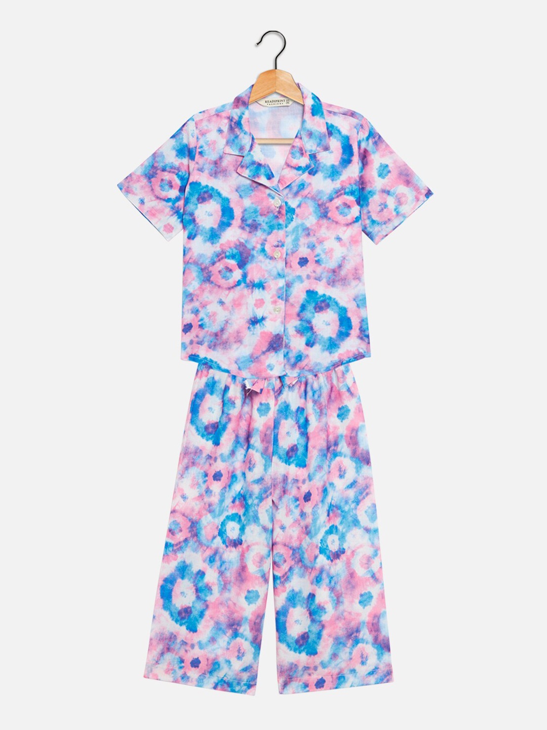 

Readiprint Fashions Girls Dyed Pure Cotton Shirt With Palazzos, Blue