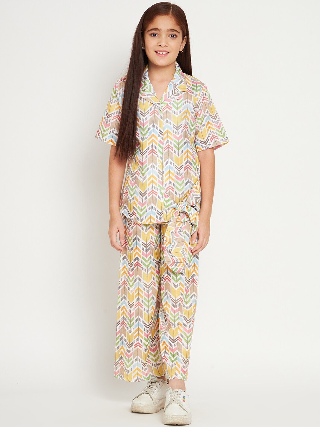 

Readiprint Girls Printed Pure Cotton Shirt With Palazzos, Yellow