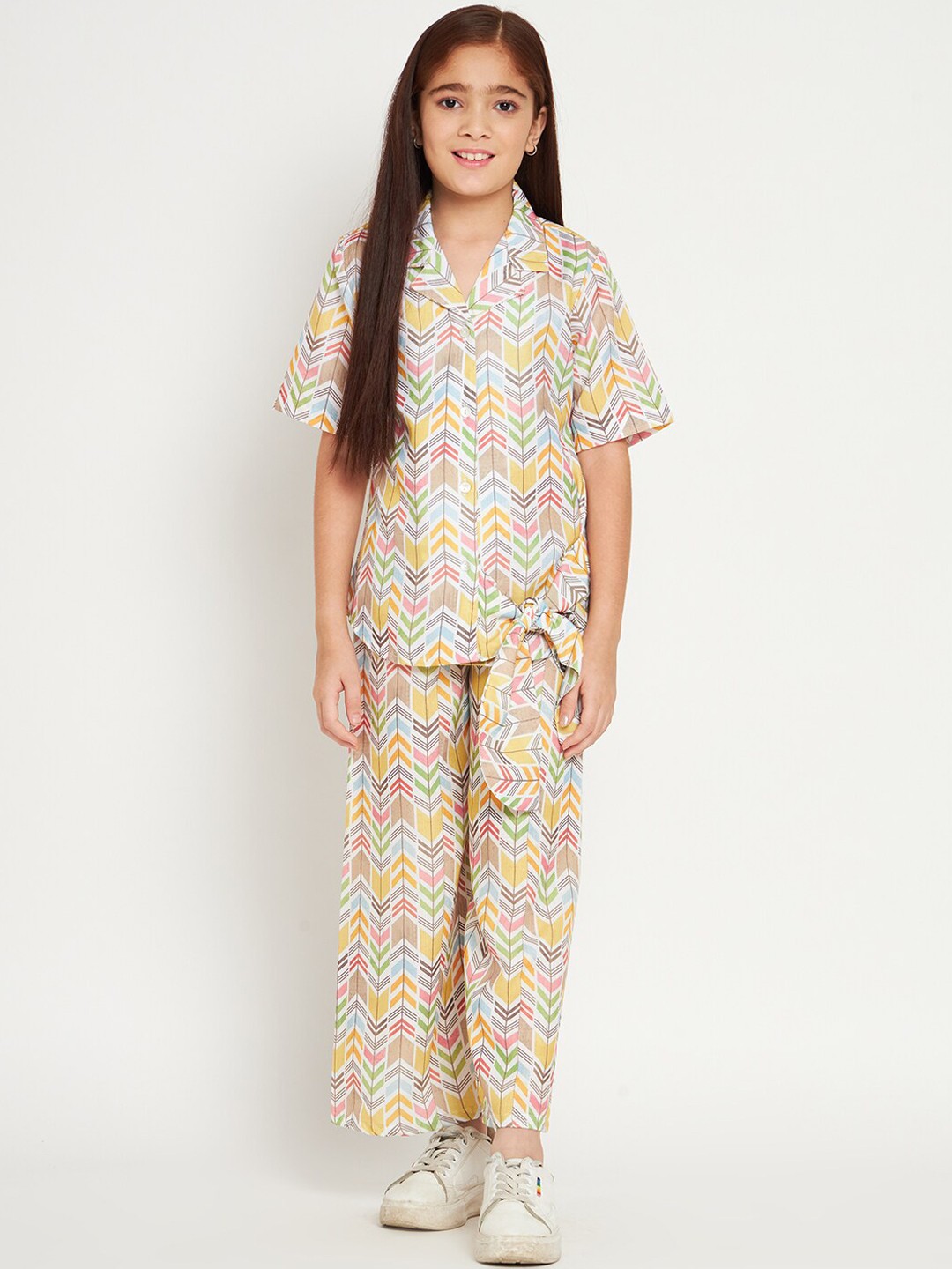 

Readiprint Girls Printed Pure Cotton Shirt with Trousers, Yellow