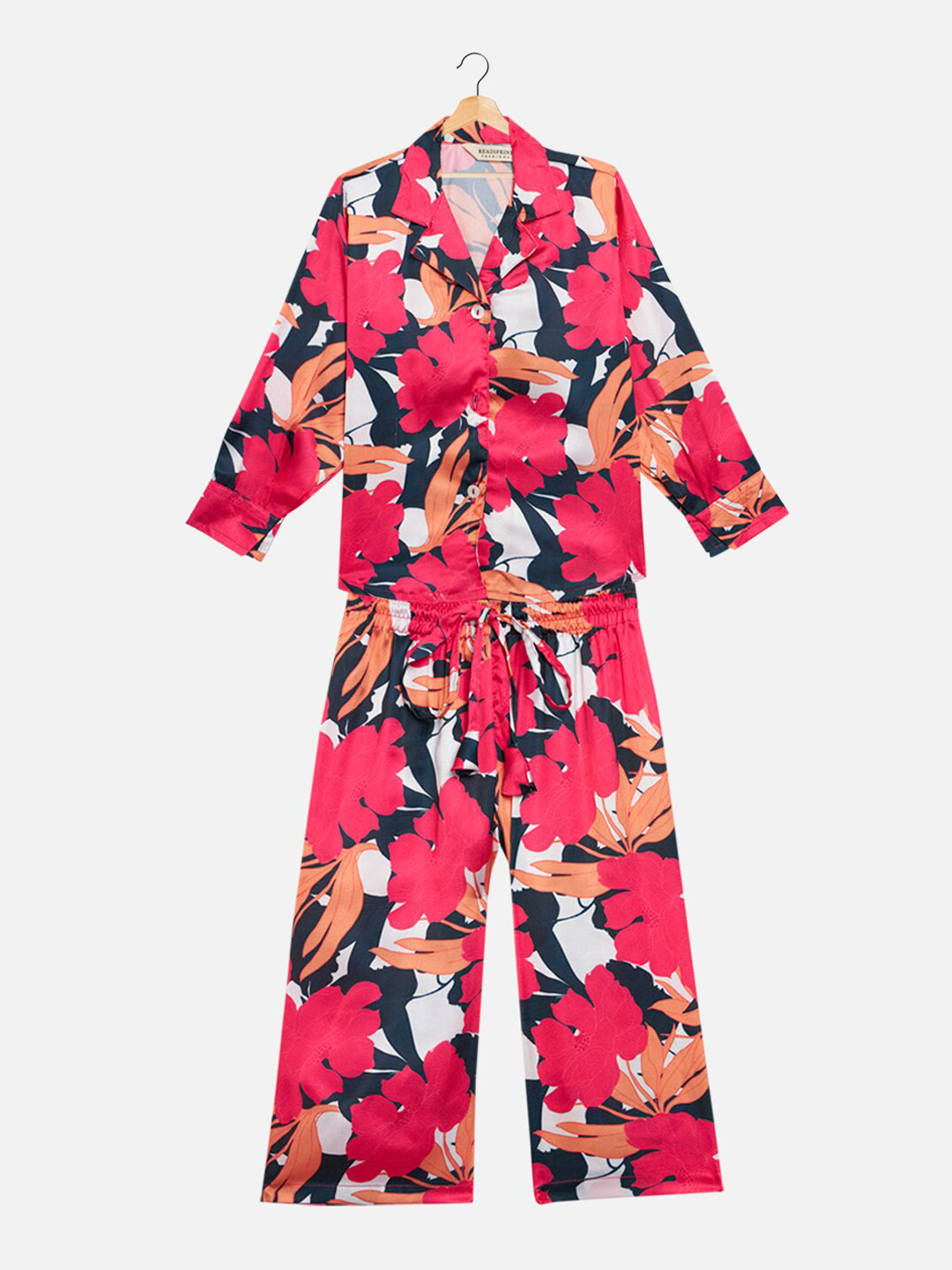 

Readiprint Fashions Girls Magenta & Black Printed Shirt with Palazzos