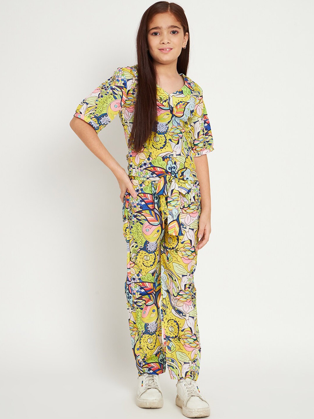 

Readiprint Girls Printed Shirt with Trousers, Yellow