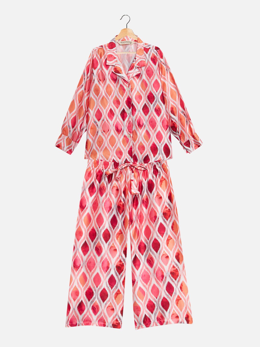 

Readiprint Fashions Girls Geometric Printed Shirt With Palazzo, Peach