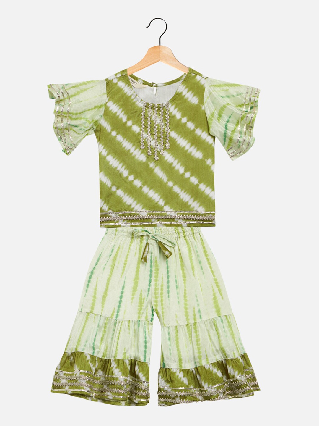 

Readiprint Fashions Printed Top & Sharara, Green