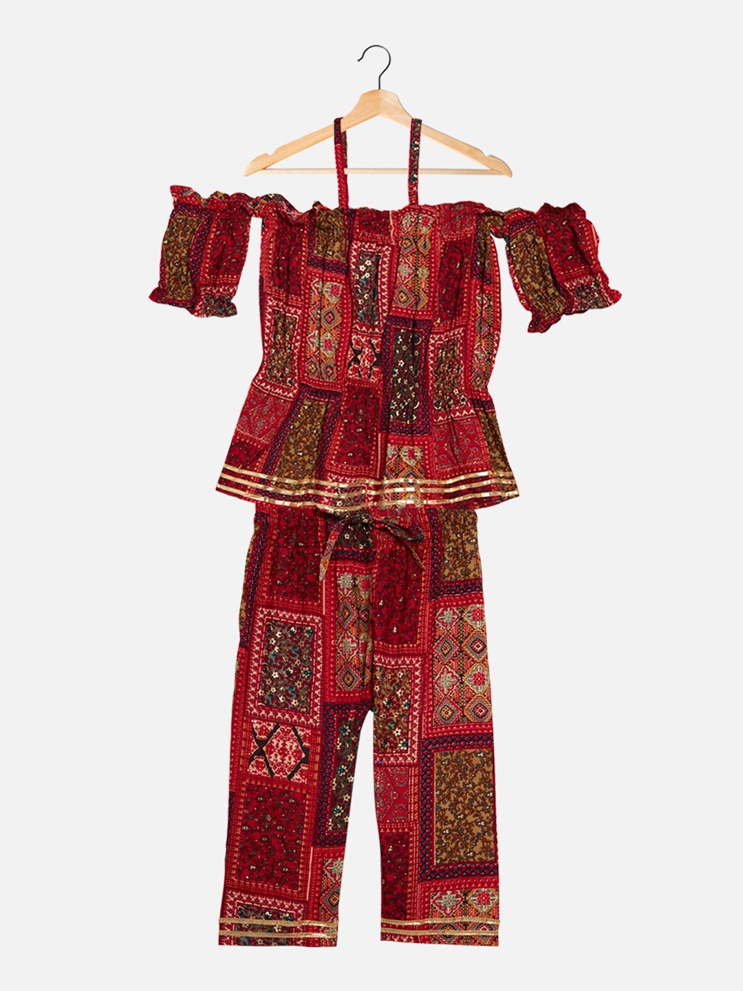 

Readiprint Girls Printed Top with Trousers, Maroon