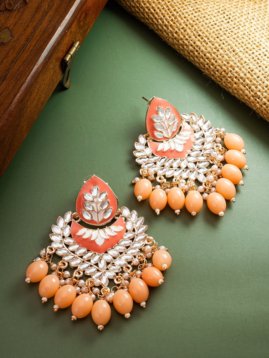 

aadita Gold-Plated Spherical Pearl Chandbali