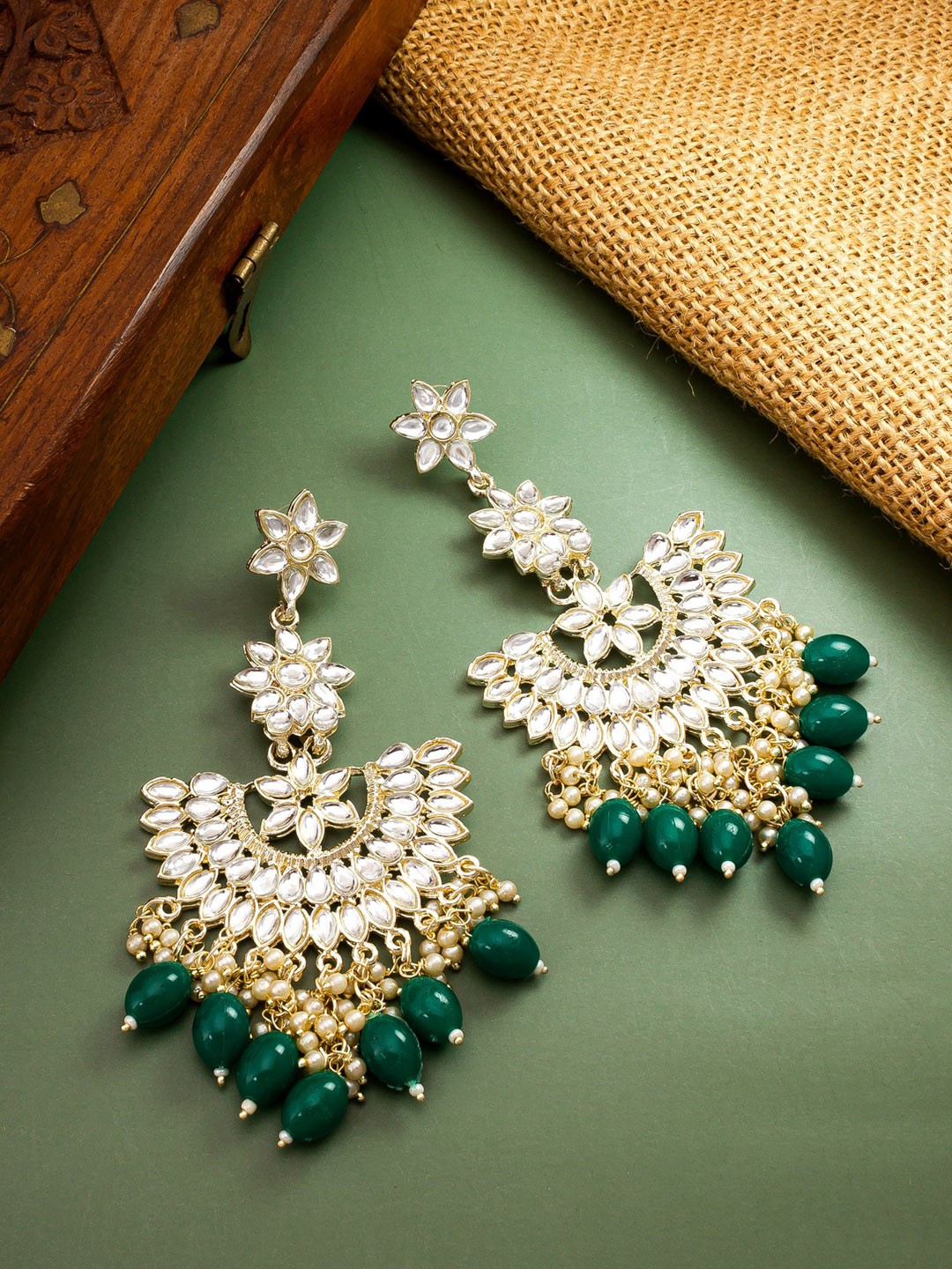 

aadita Gold-Plated Spherical Chandbalis