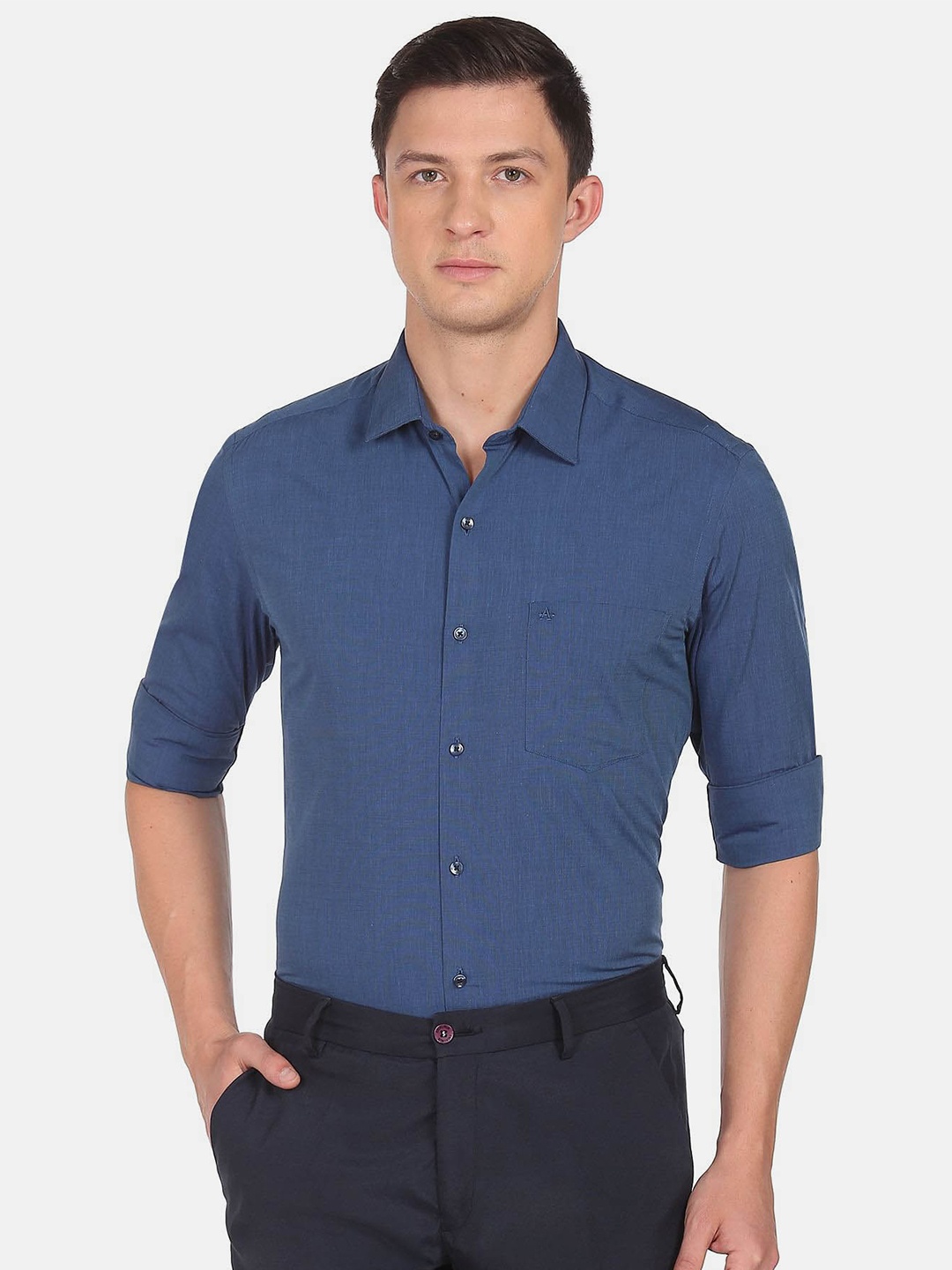 

Arrow Slim Fit Opaque Cotton Casual Shirt, Blue