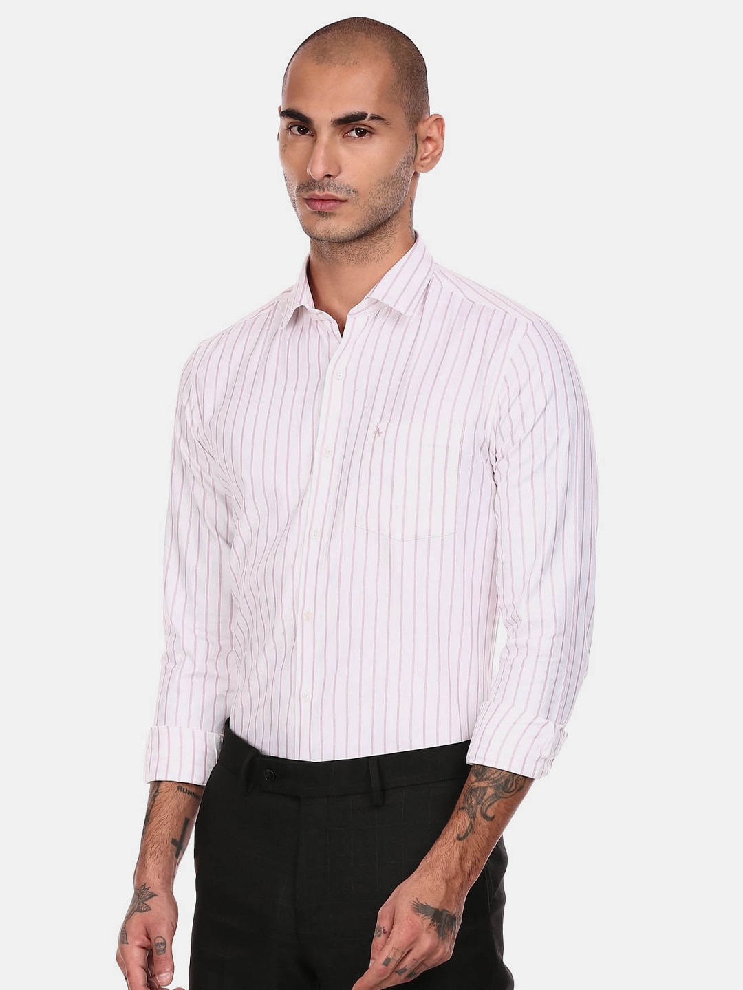 

Arrow Slim Fit Striped Pure Cotton Casual Shirt, White