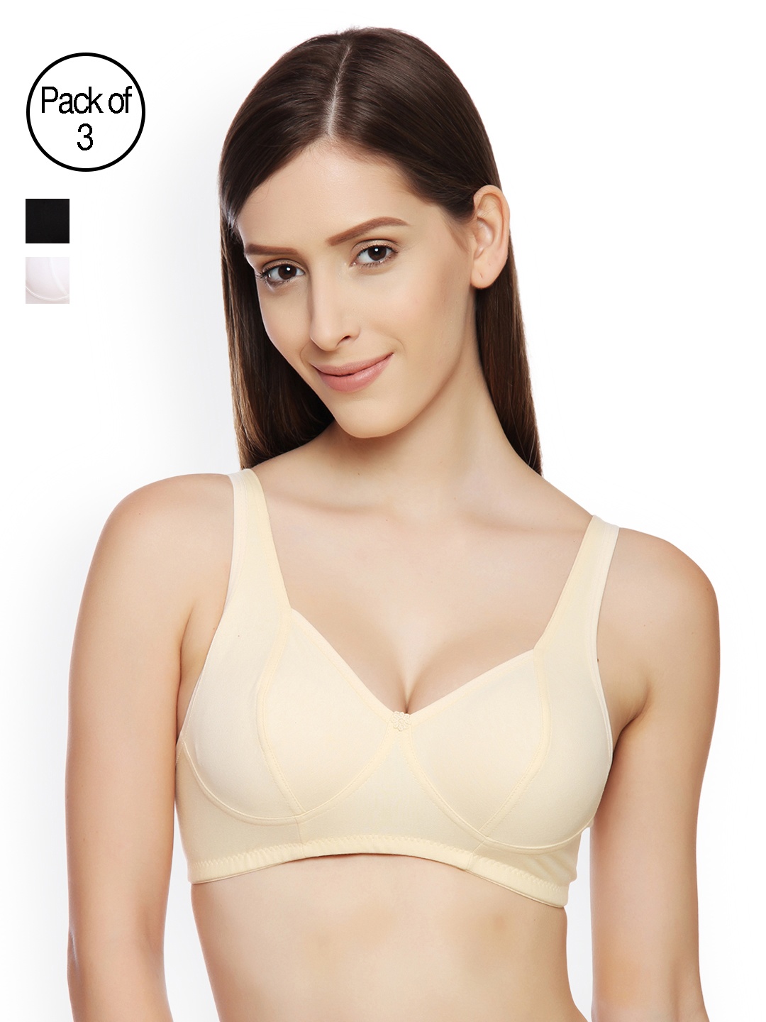 

Innocence Pack of 3 Bras BBAPLIN47792_40, Nude