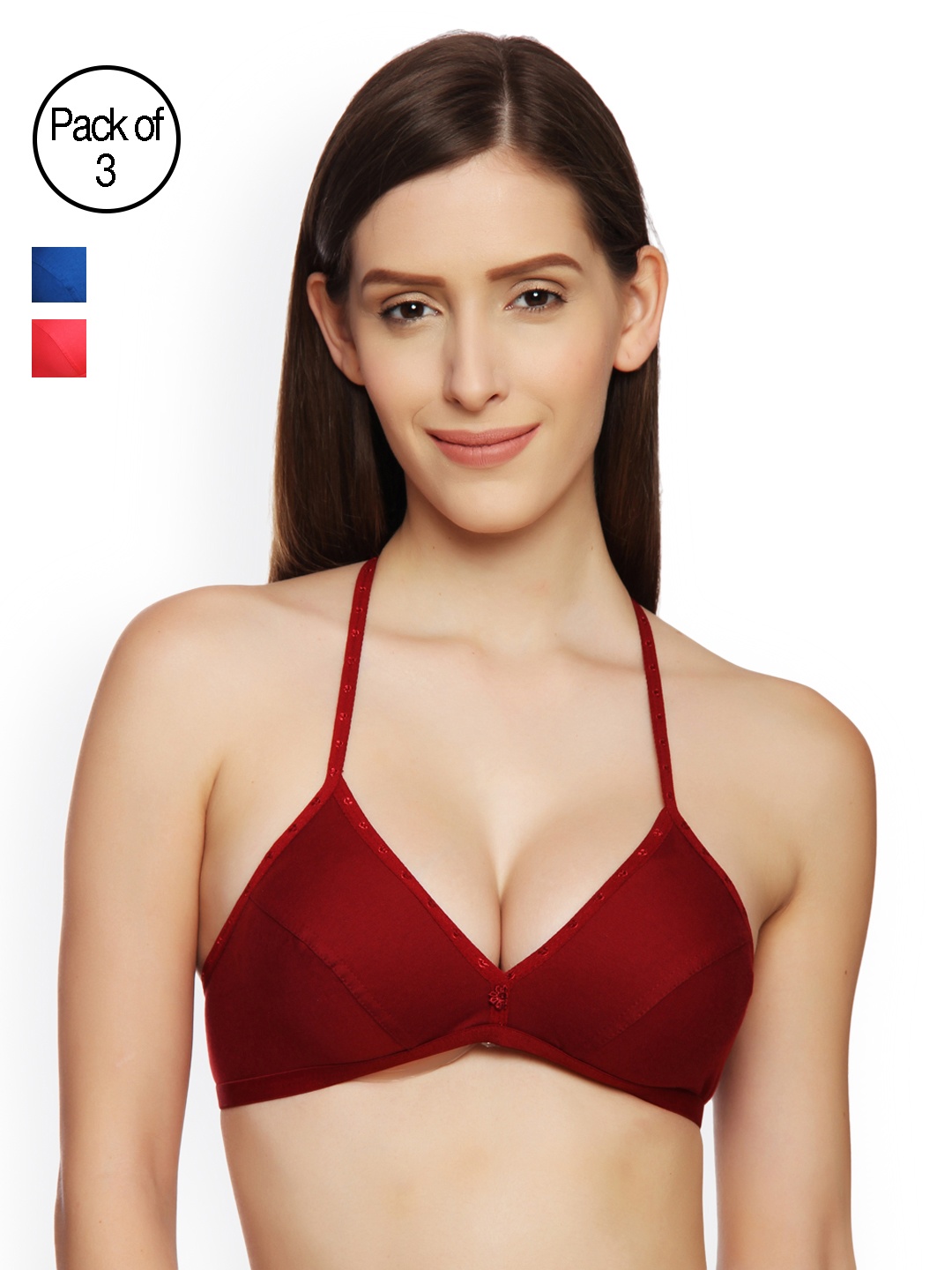 

Innocence Pack of 3 Bras BBAPLIN47802_40, Blue
