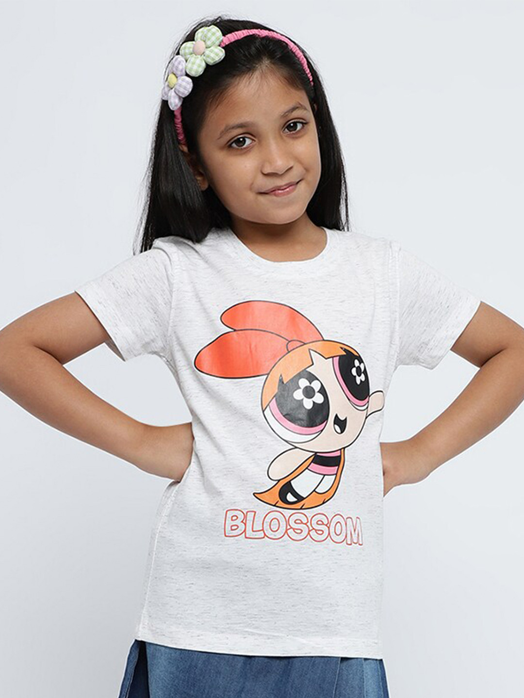 

METTLE Girls Powerpuff Girls Printed Cotton T-Shirt, White