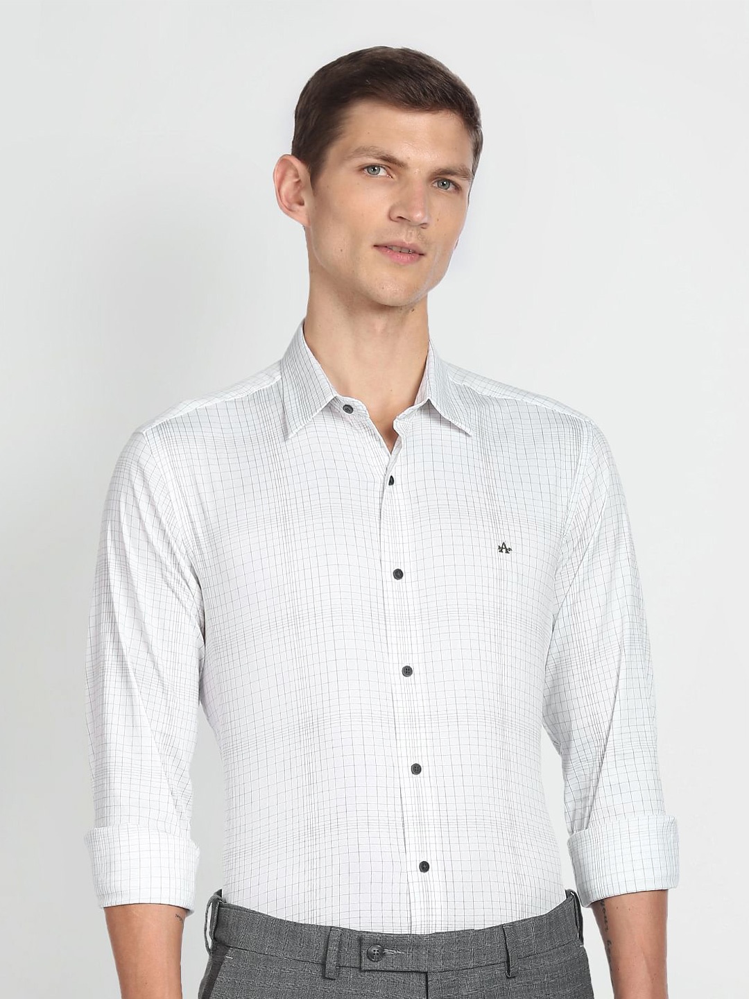 

Arrow New York Checked Slim Fit Formal Shirt, White