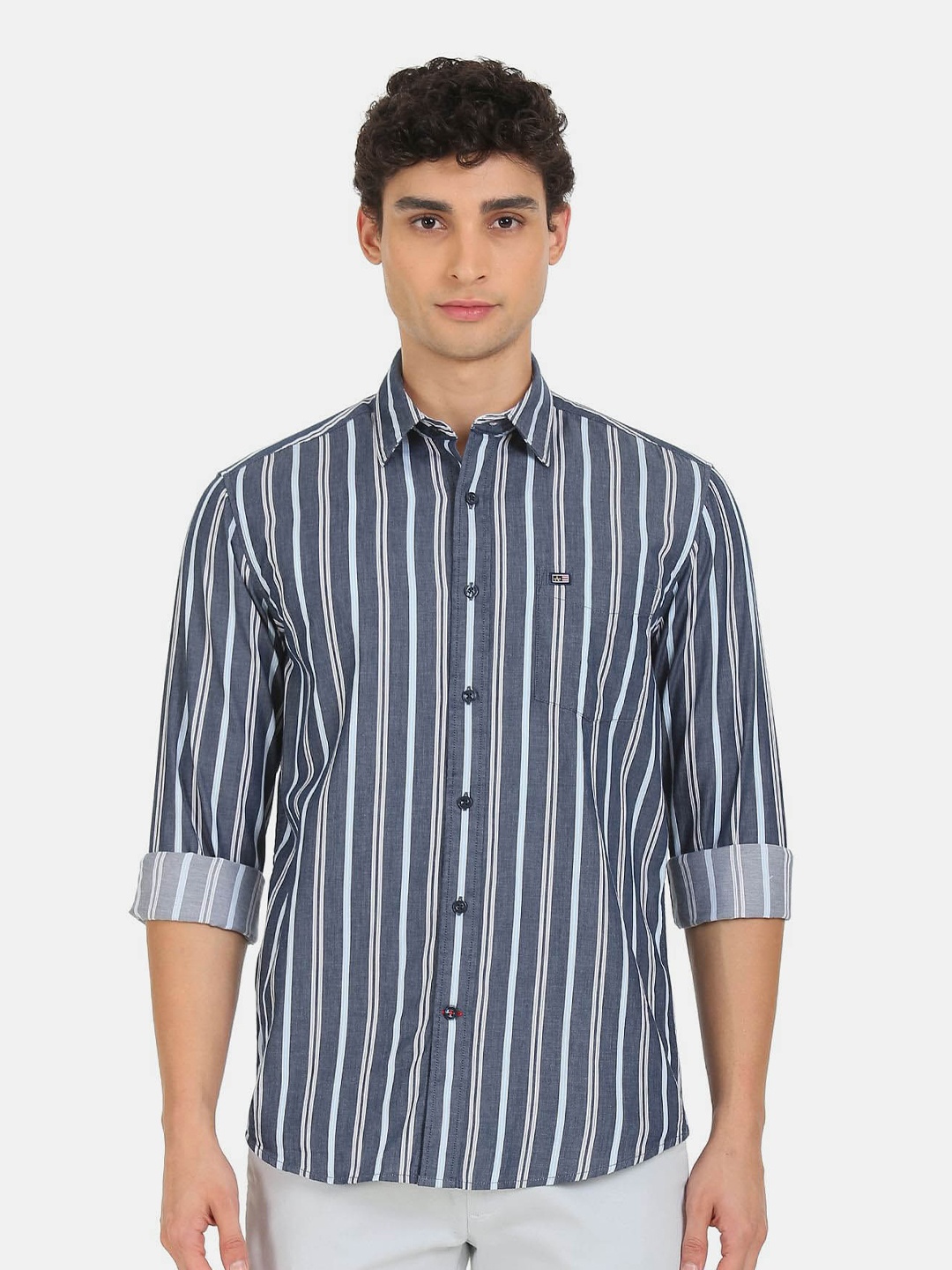 

Arrow Sport Striped Cotton Opaque Casual Shirt, Blue