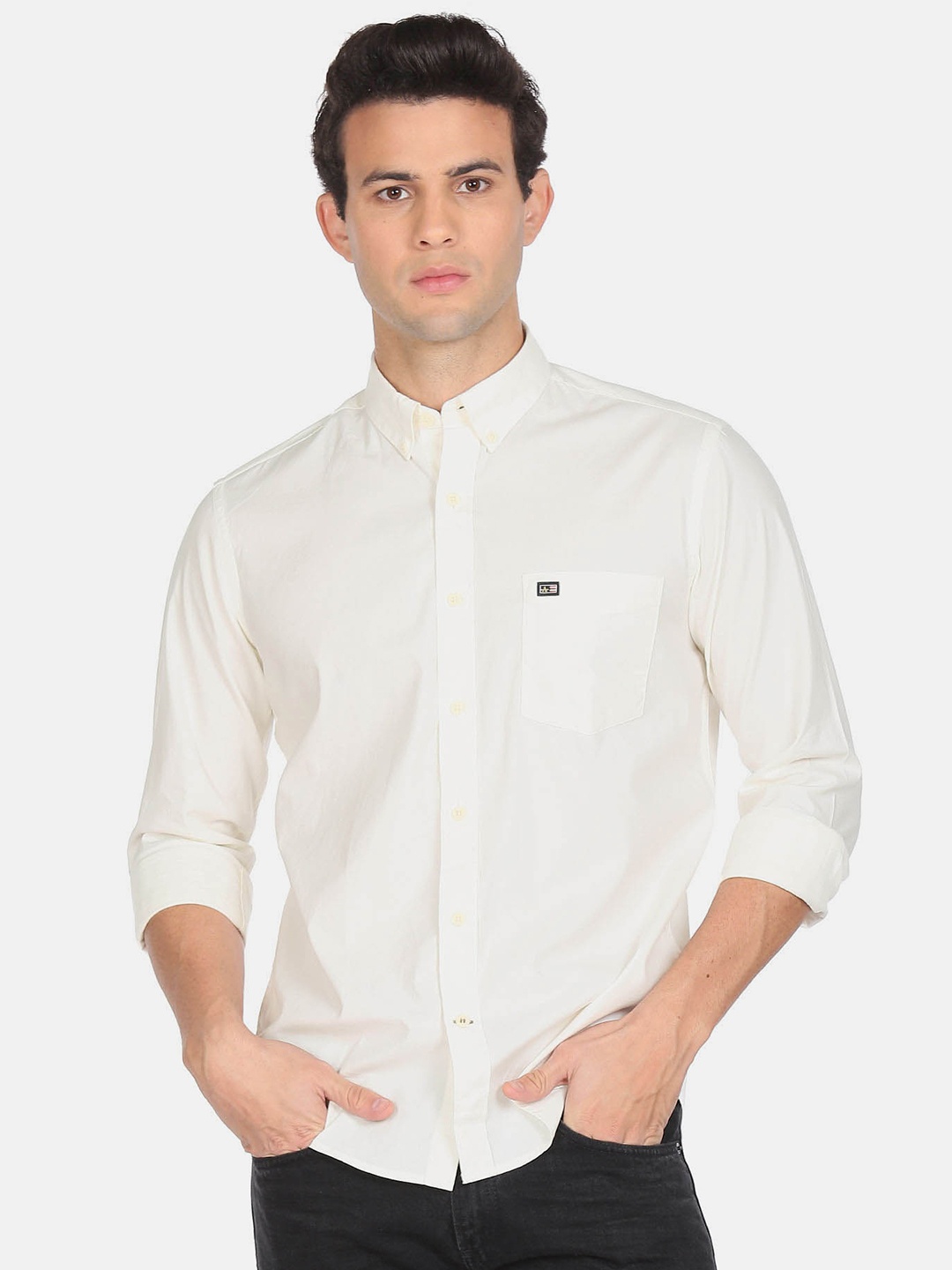 

Arrow Sport Slim Fit Button-Down Collar Casual Shirt, White