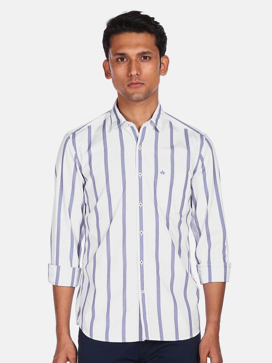

Arrow Sport Vertical Striped Pure Cotton Shirt, White