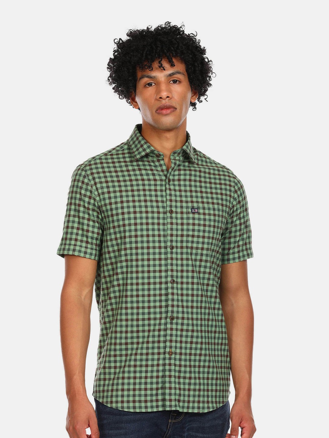 

Arrow Sport Tartan Checked Casual Shirt, Green
