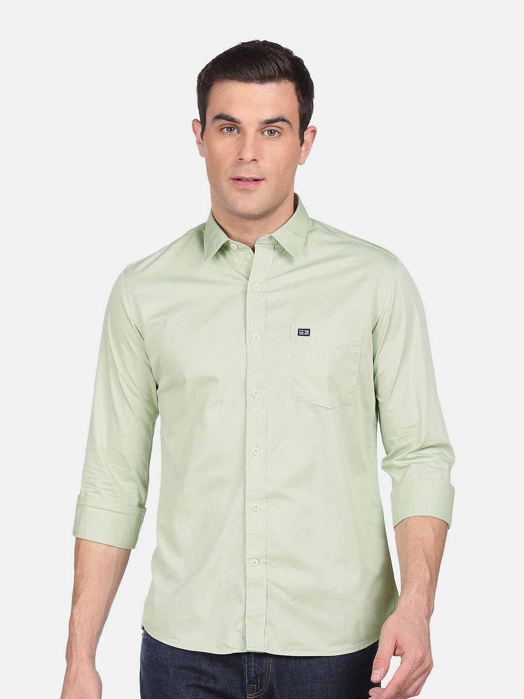 

Arrow Sport Slim Fit Opaque Pure Cotton Casual Shirt, Green