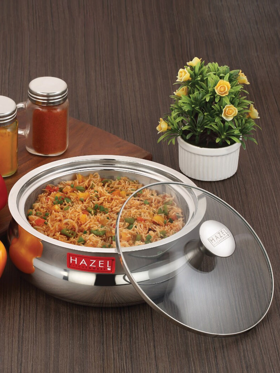 

HAZEL Stainless Steel Serving Casserole With Lid 2.5 L, Silver