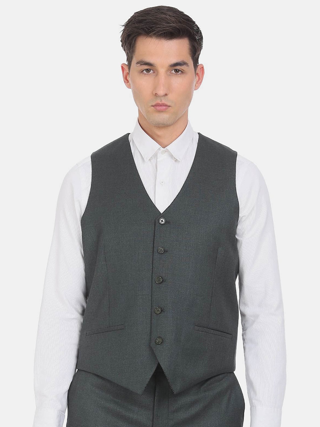 

Arrow Tailored Single-Breasted 3-Pieces Formal Suit, Green