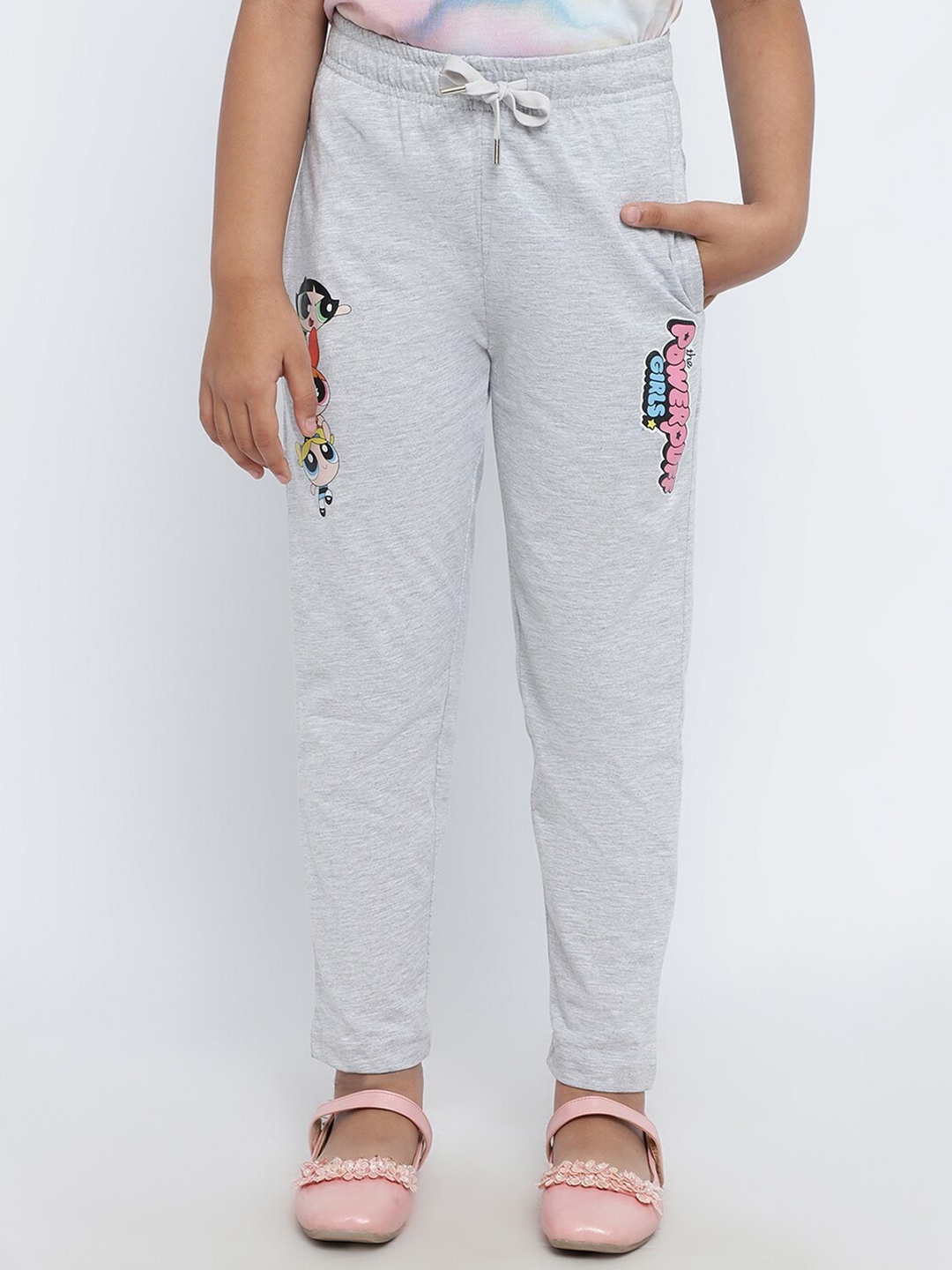

METTLE Girls Powerpuff Girls Printed Cotton Track Pant, Grey