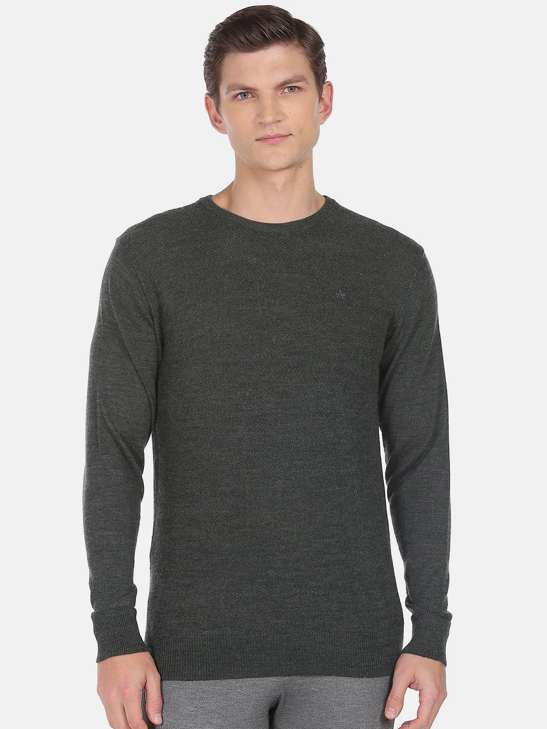 

Arrow Woollen Long Sleeves Pullover, Grey