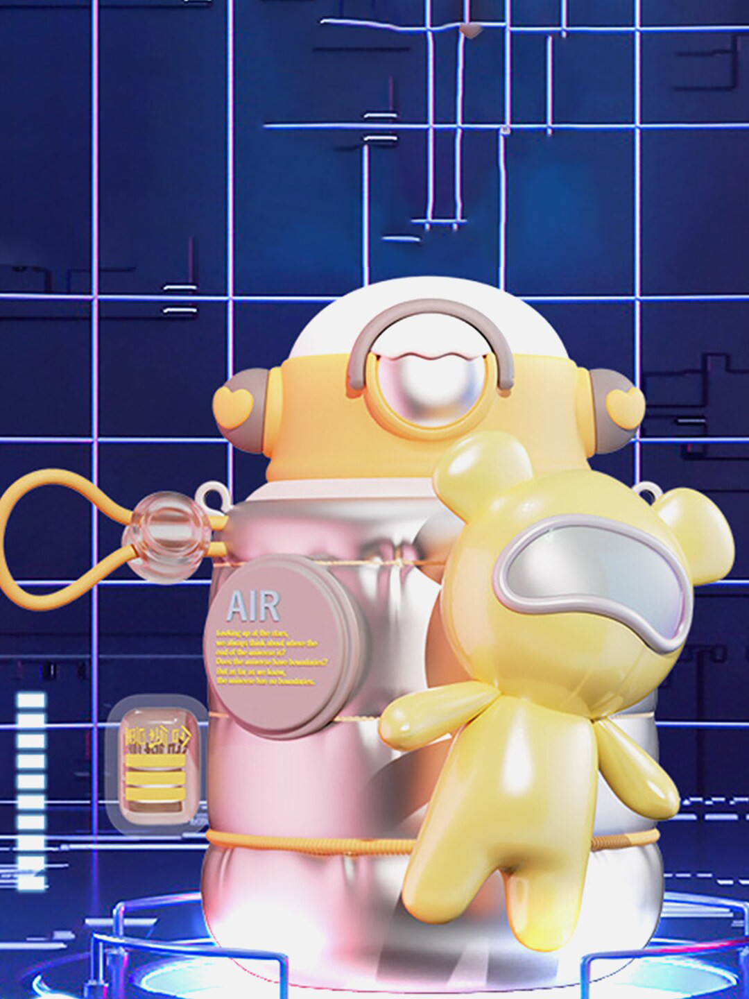 

Little Surprise Box LLP Kids Yellow & Pink Astro Water Bottle 550ml
