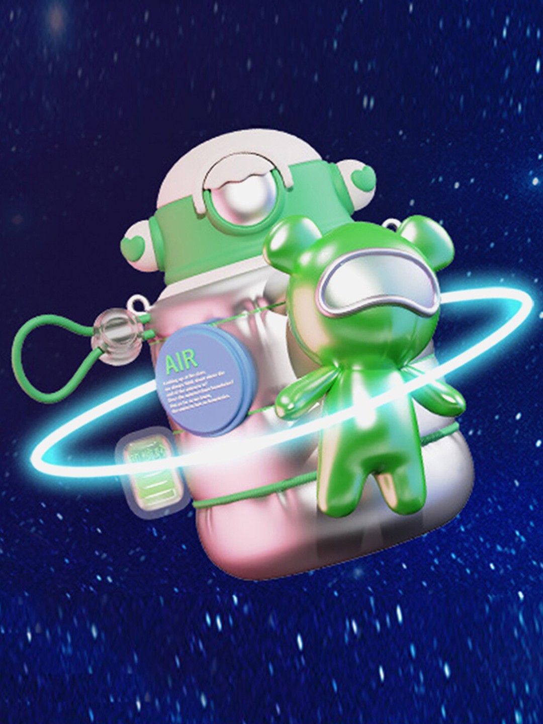 

Little Surprise Box LLP Kids Astro Green & Pink Stainless Steel Water Bottle 550ml