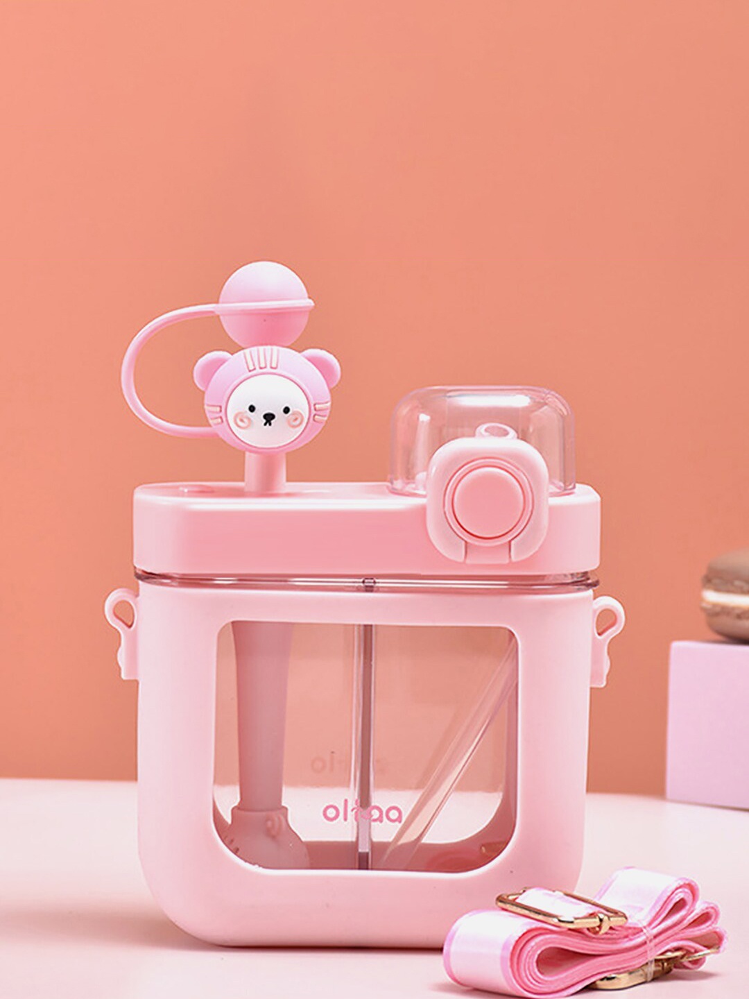 

Little Surprise Box LLP Pink Walkie Talkie Style Double Liquid Storage Water Bottle 580ml