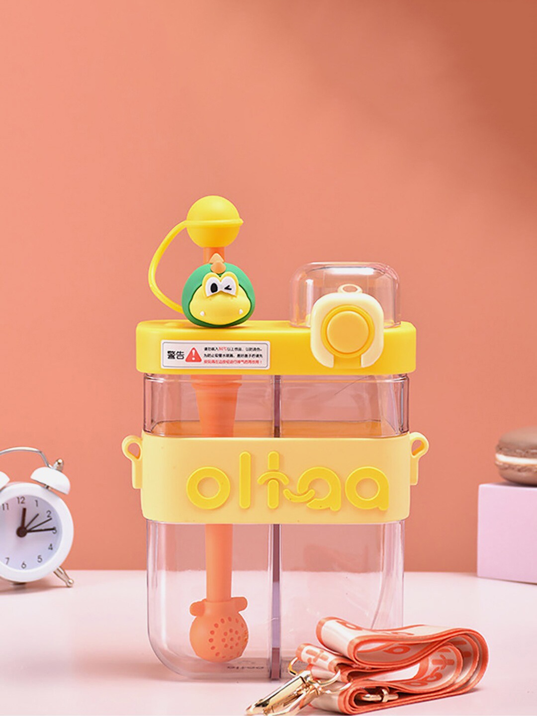 

Little Surprise Box LLP Kids Yellow Double Liquid Storage Water Bottle 800 ml