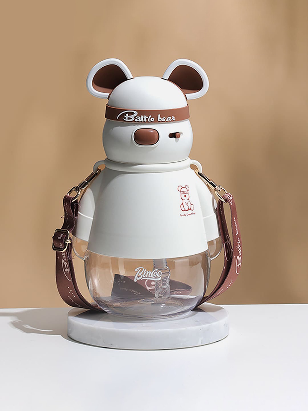 

Little Surprise Box LLP White & Brown Printed Water Bottle 1.1 L
