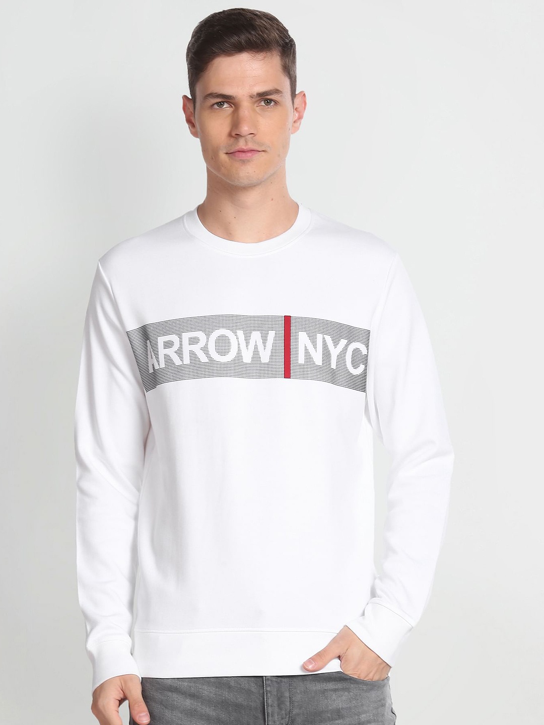 

Arrow Sport Typography Printed Sweatshirt, White