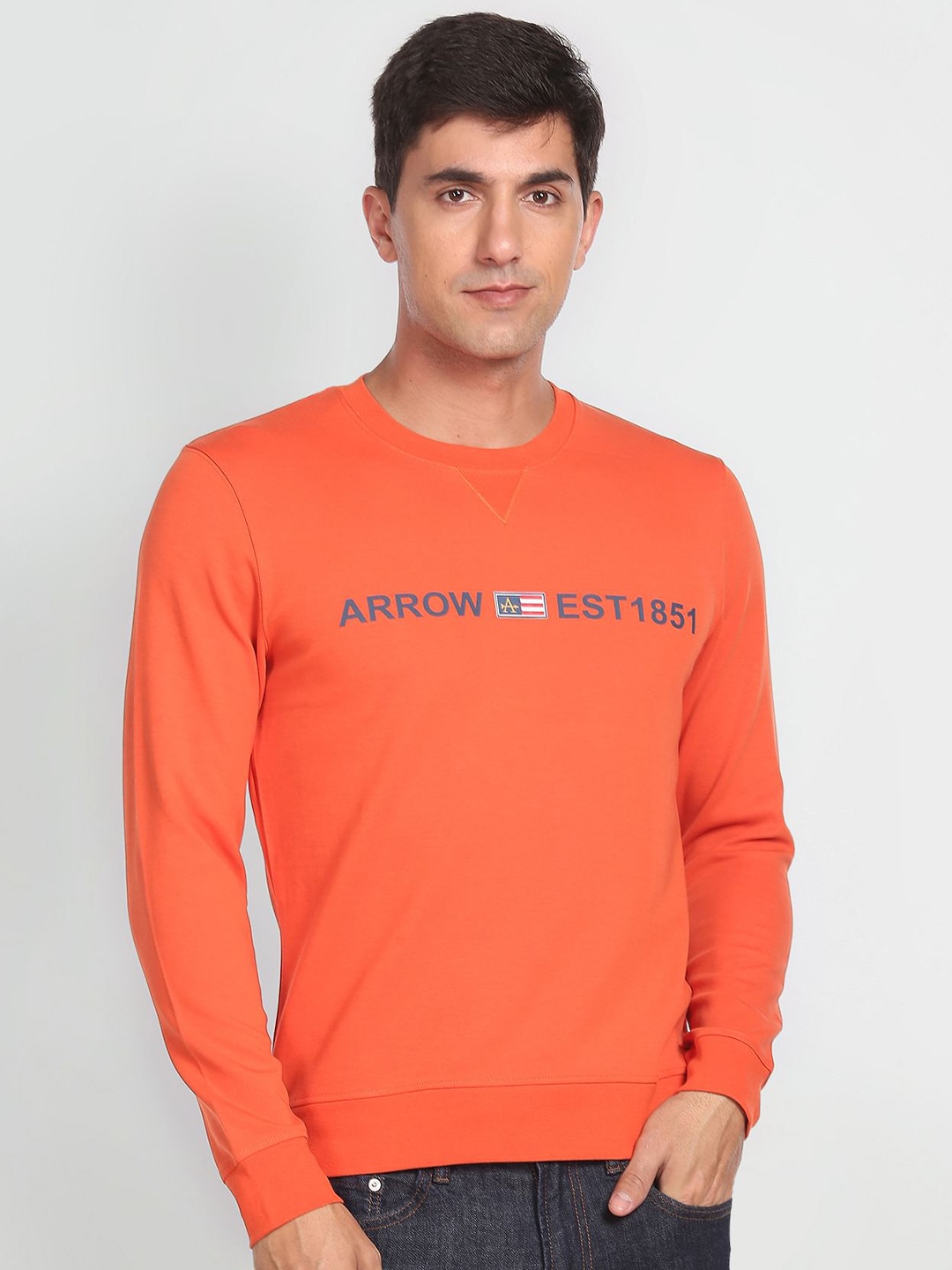 

Arrow Sport Typography Printed Sweatshirt, Orange