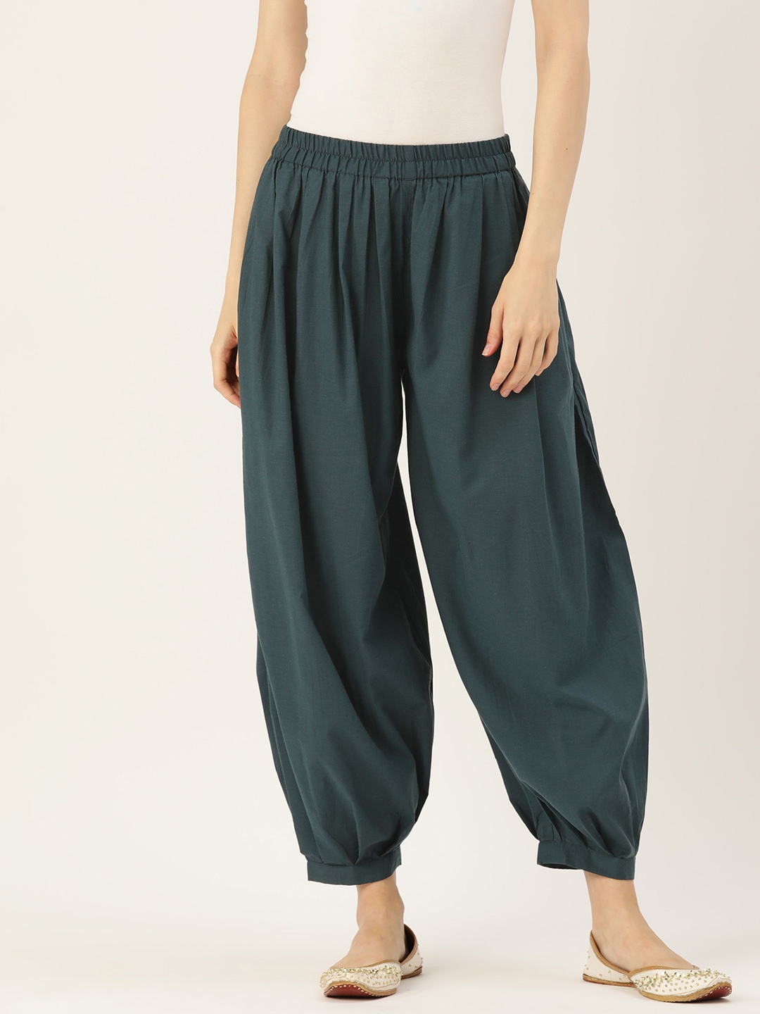 

Molcha Women Mid-Rise Pure Cotton Afghani Salwar, Teal