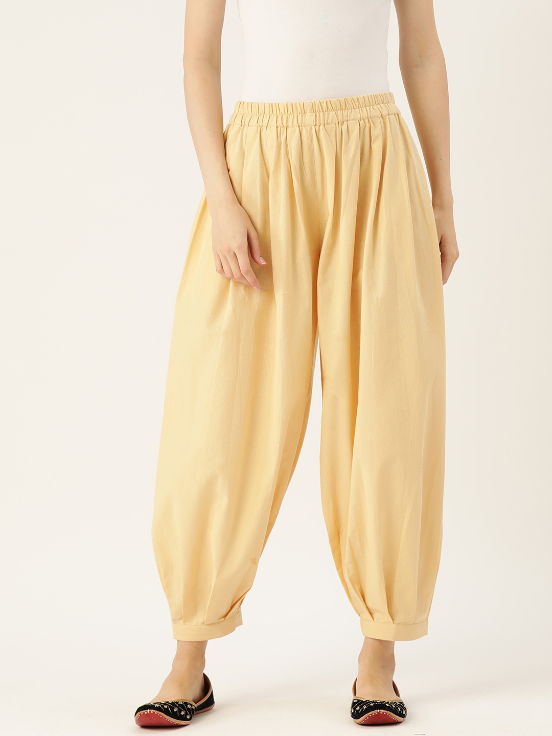 

Molcha Women Mid-Rise Pure Cotton Afghani Salwar, Gold
