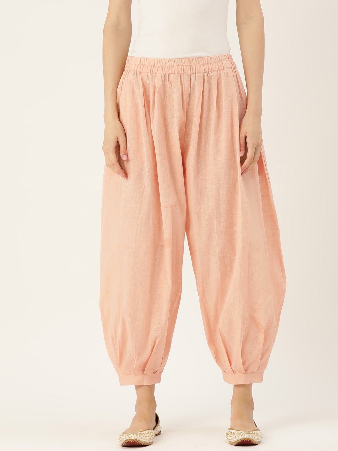 

Molcha Women Mid-Rise Pure Cotton Afghani Salwar, Peach