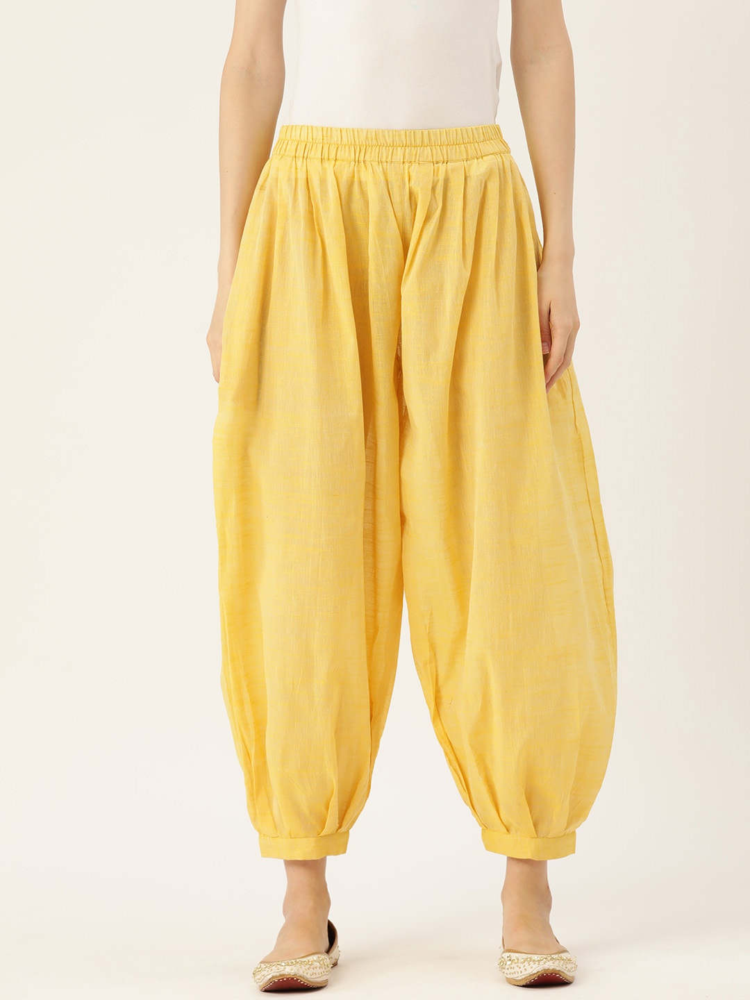 

Molcha Women Mid-Rise Pure Cotton Afghani Salwar, Yellow