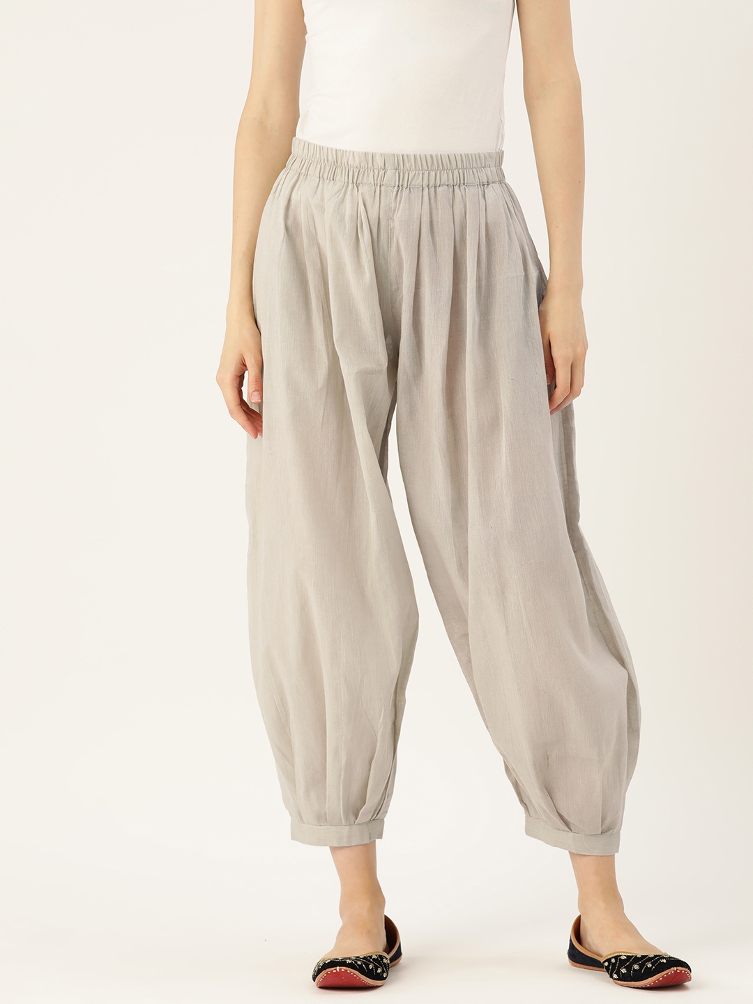 

Molcha Women Mid-Rise Pure Cotton Afghani Salwar, Grey