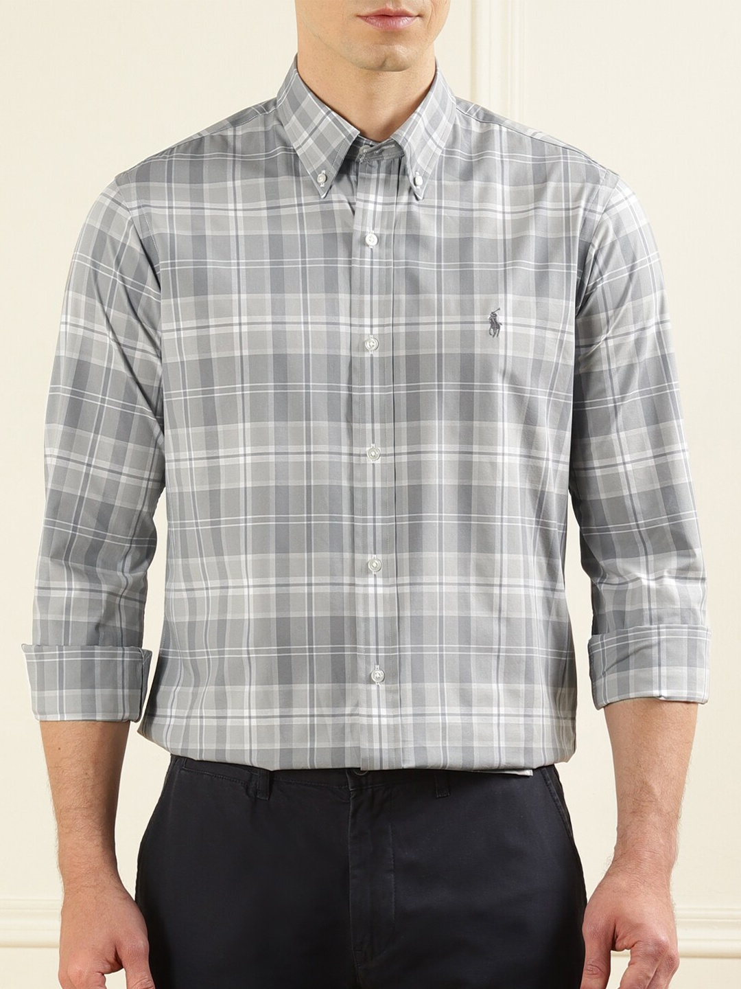 

Polo Ralph Lauren Tartan Checked Cotton Casual Shirts, Grey