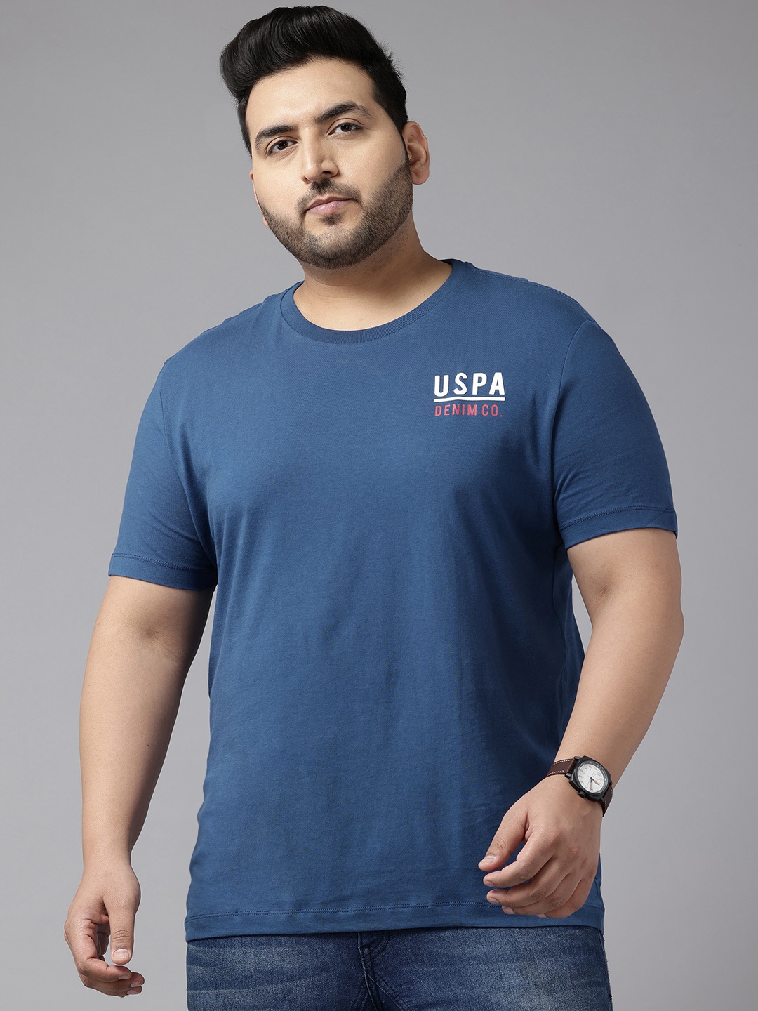 

U.S. Polo Assn. Denim Co. Plus Size Pure Cotton T-shirt, Navy blue