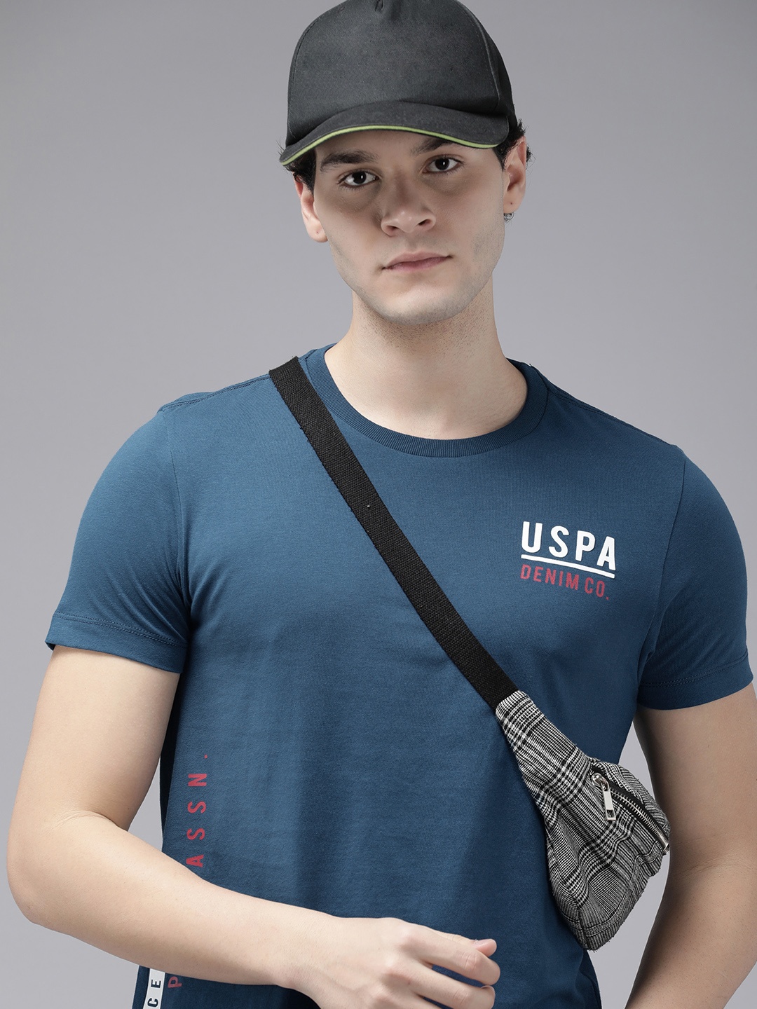 

U S Polo Assn Denim Co Typography Printed Pure Cotton T-shirt, Teal