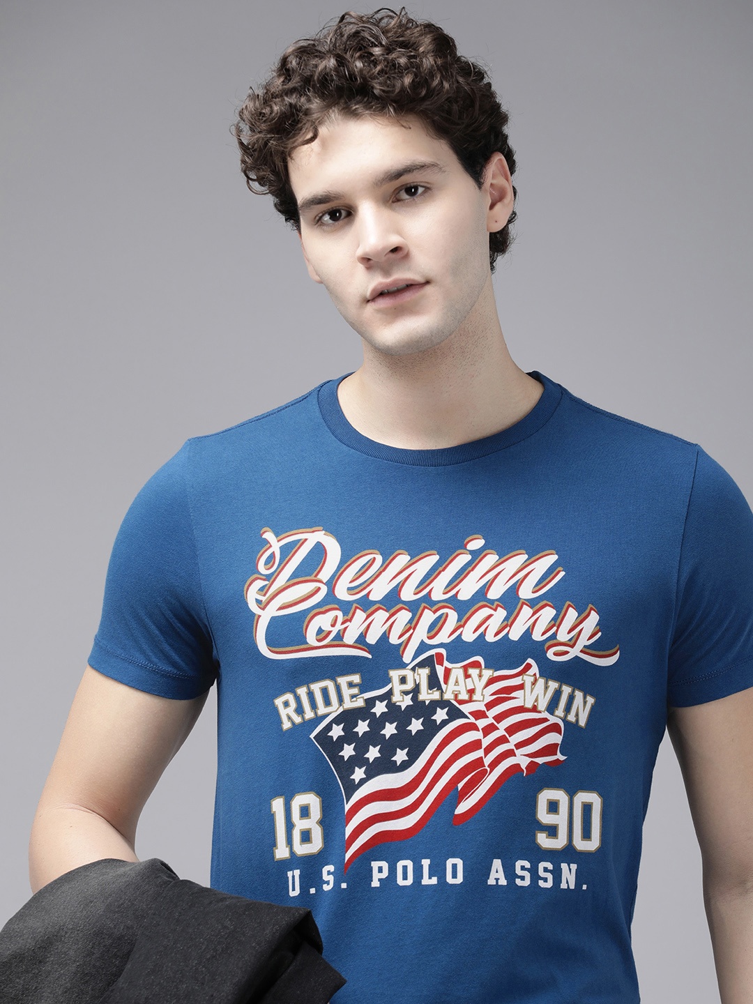 

U.S. Polo Assn. Denim Co. Printed Pure Cotton T-shirt, Blue
