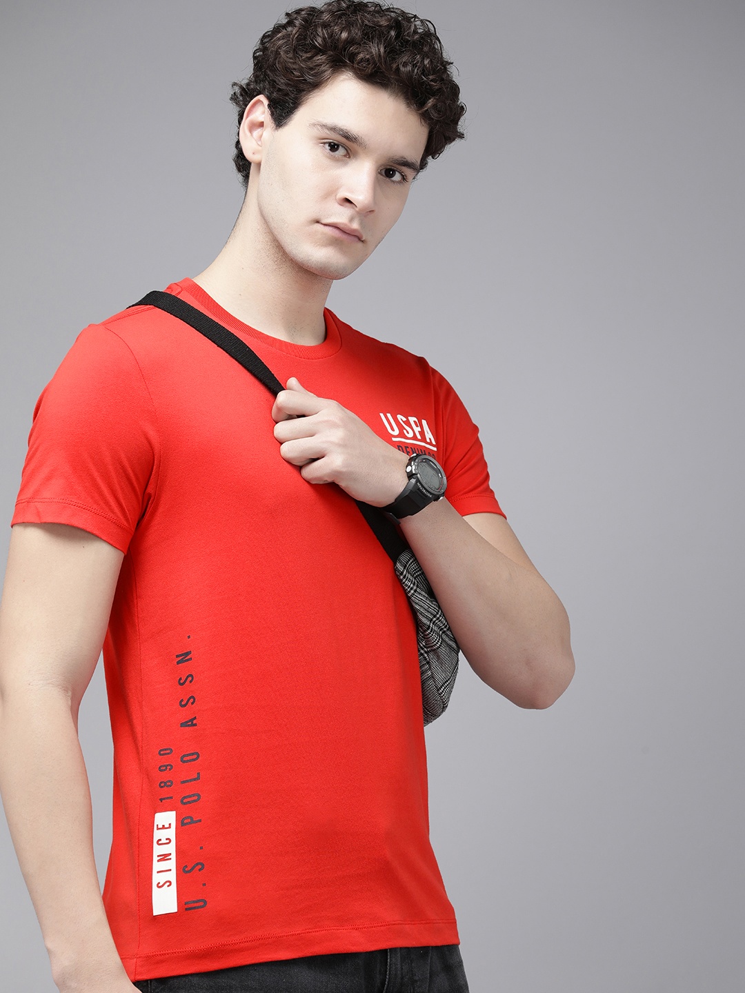 

U.S. Polo Assn. Denim Co. Pure Cotton Regular Fit Casual T-shirt, Red