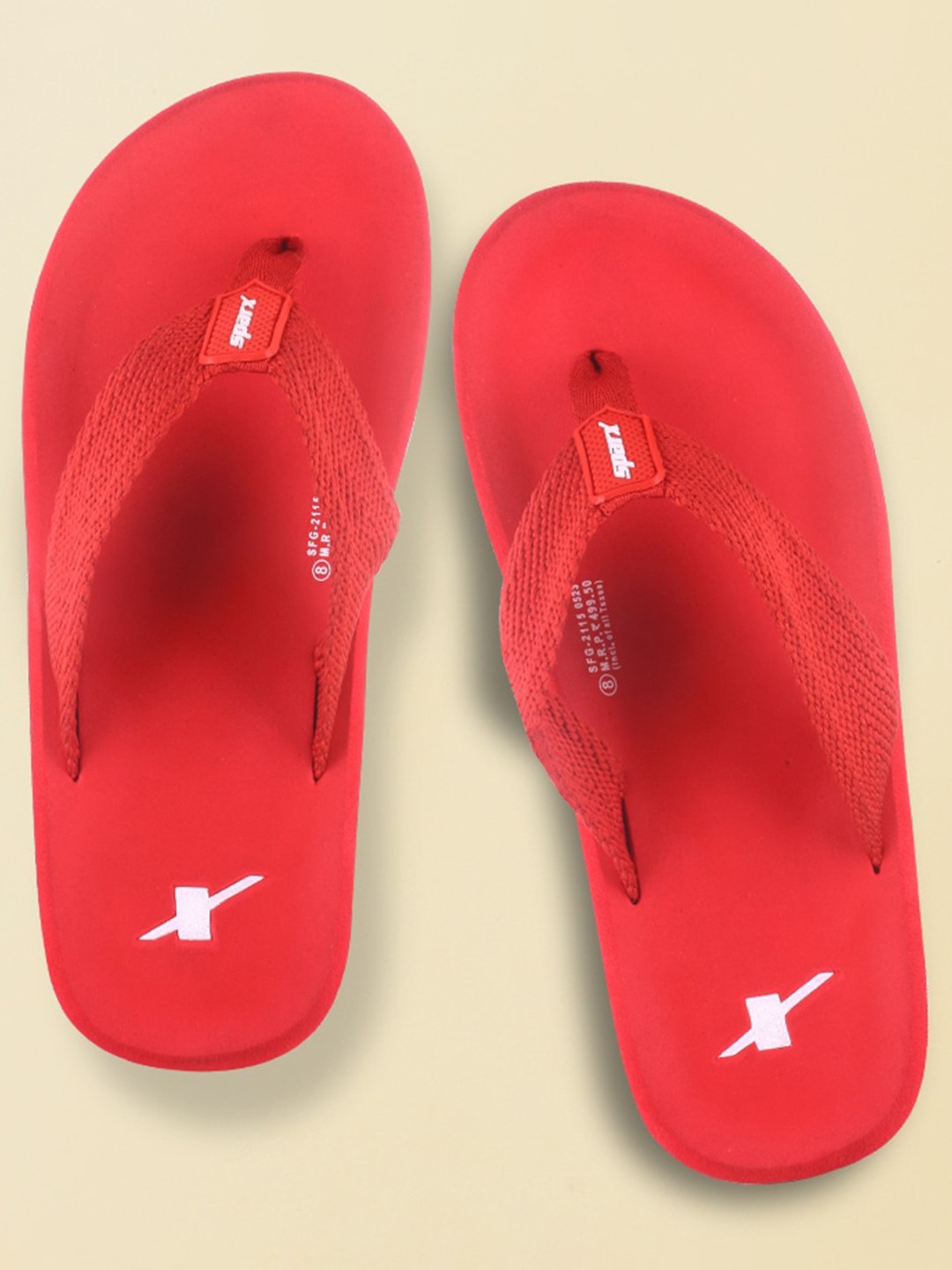 

Sparx Men Textured Thong Flip-Flops, Red