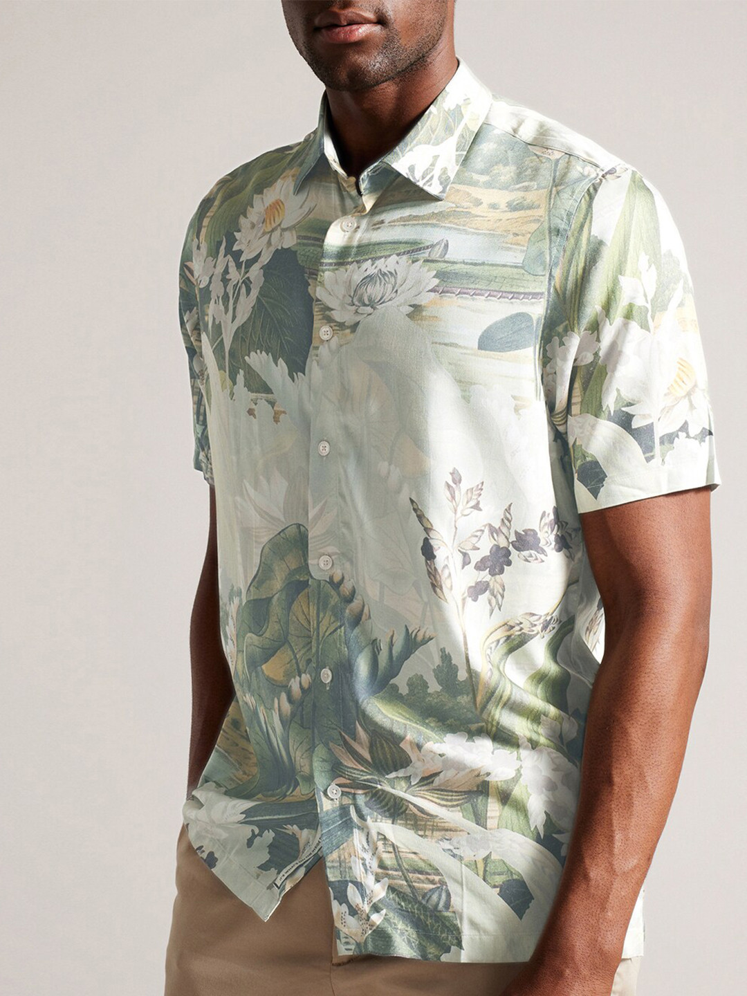 

Ted Baker Floral Printed Casual Shirt, Off white