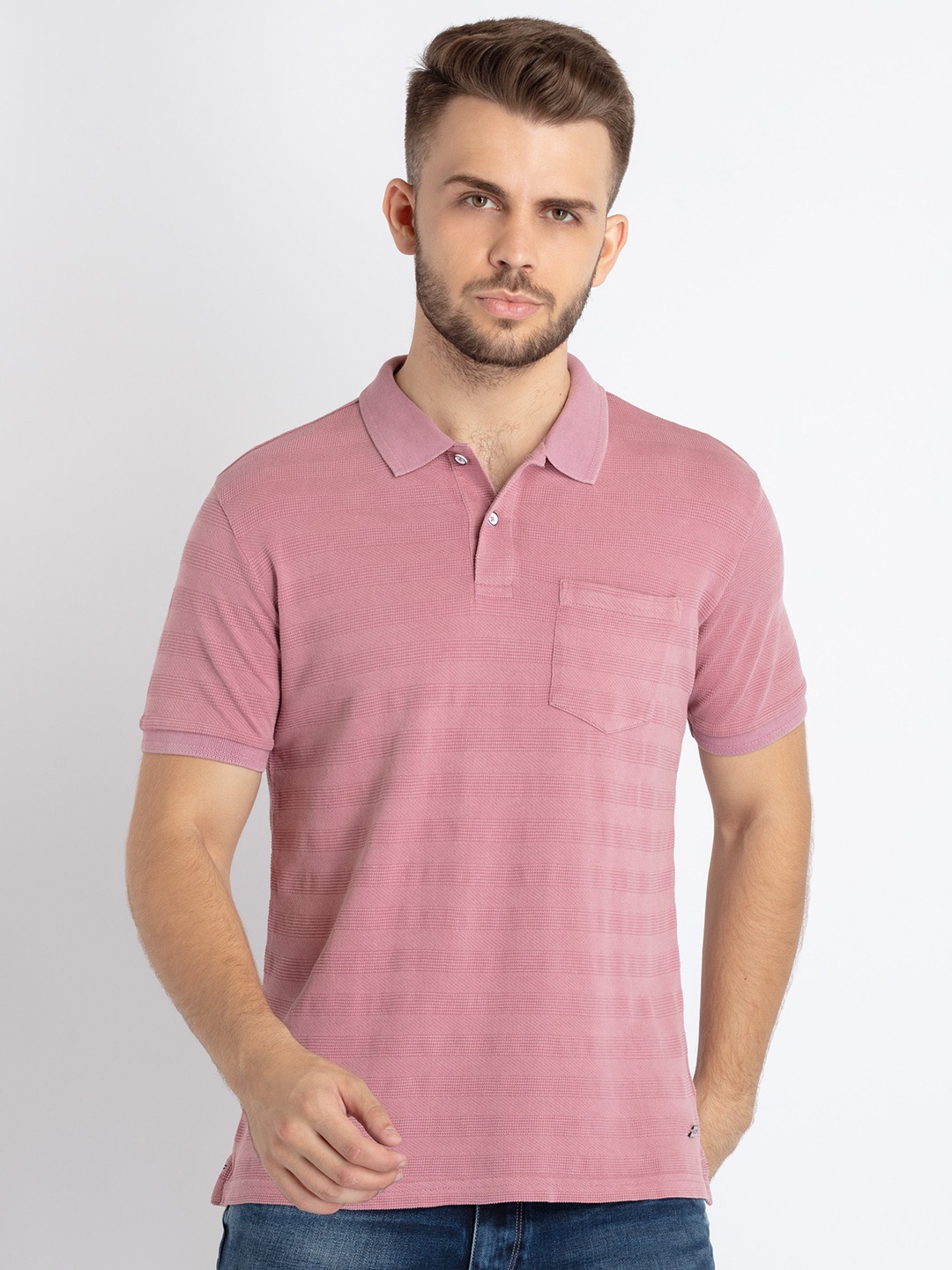 

Status Quo Polo Collar Pockets T-shirt, Rose gold