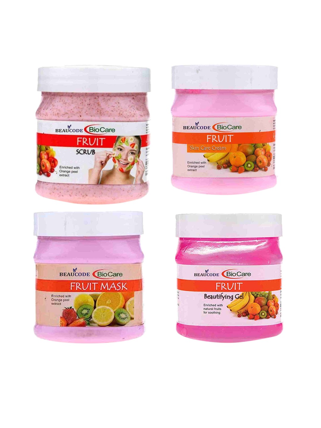 

BEAUCODE BIOCARE Fruit Four Steps Facial Kit - 250 ml each, Pink